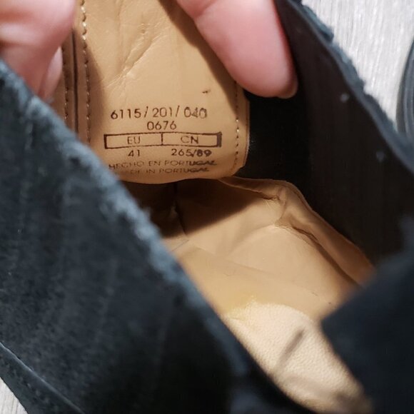 Zara Black Suede  Cowboy Western Booties Sz 41 - Picture 9 of 11